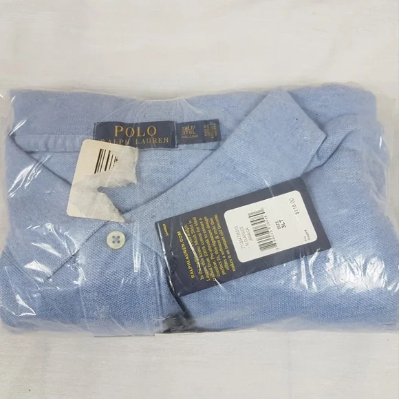 NWT Polo Ralph Lauren Mens Polo Shirt Mesh Jamaican Blue $118 Big&Talll 2LT 3LT - Picture 10 of 10